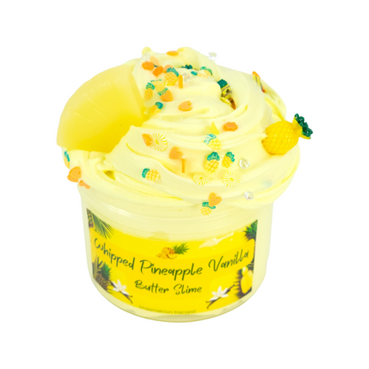 Pineapple Butter Slime - Fluffy Butter Slime - Pineapple Scented Slime